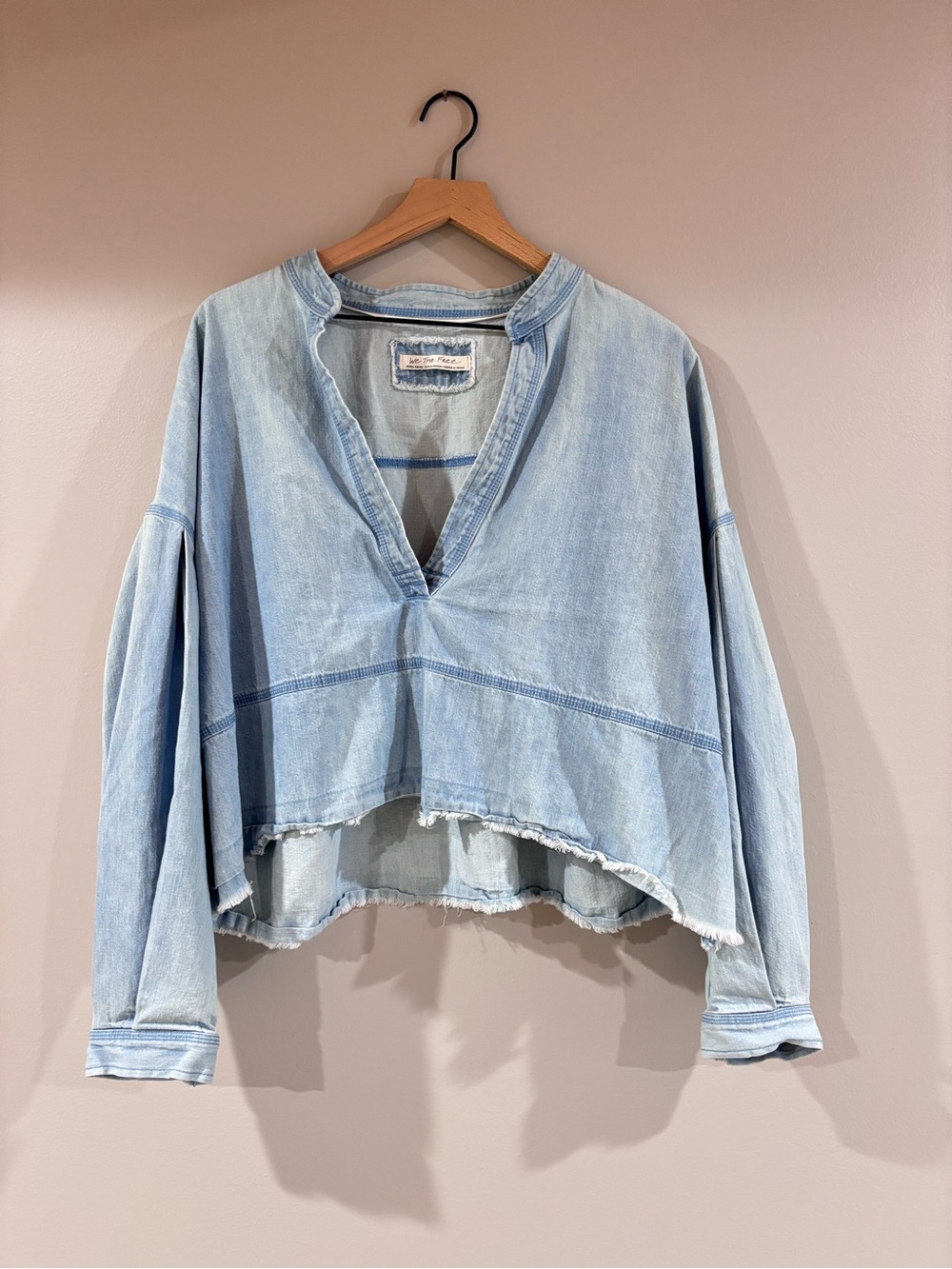 Free People x We The Free Jude Denim Pullover in Vintage Indigo size XSmall